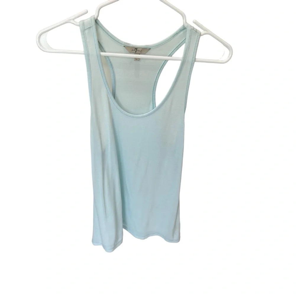 7 For All Mankind Modal Racerback Tank Top Light Blue XS Soft Layering Basic
